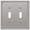 Amerelle Amerelle Imperial Bead Brushed Nickel 2 gang Metal Decorator/Toggle Wall Plate 1 pk 74TRBN - alternate 1